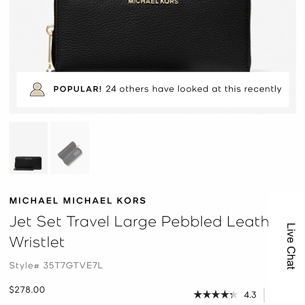 Jet Set Large Pebbled Leather Wristlet